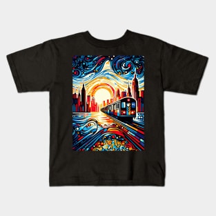 New York Subway illustration NYC Subway Train Kids T-Shirt